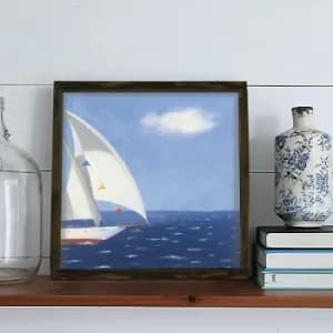 KZM441 Brown Blue White Red Decorative Framed MDF Painting