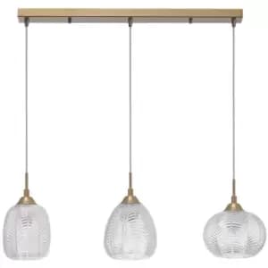 Netlighting Merano Etobicoke 3 Light Bar Pendant Ceiling Light Clear Glass, Sati