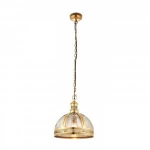 Dome Ceiling Pendant Light Solid Brass, Mercury Glass, E27