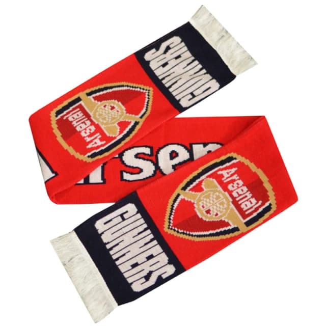 Arsenal FC Mens Gunners Knitted Jacquard Scarf in Red Red Male One Size