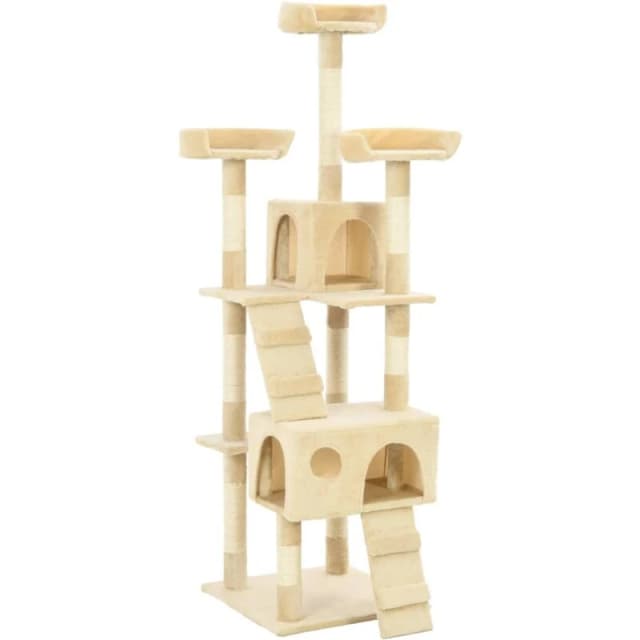 VIDAXL Cat Tree with Sisal Scratching Posts 170cm Beige Vidaxl 8718475600145