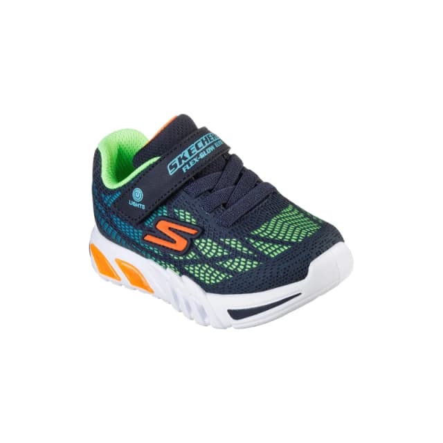 Skechers Flex-Glow Child Boys Trainers Navy/Multi male C5 (22)