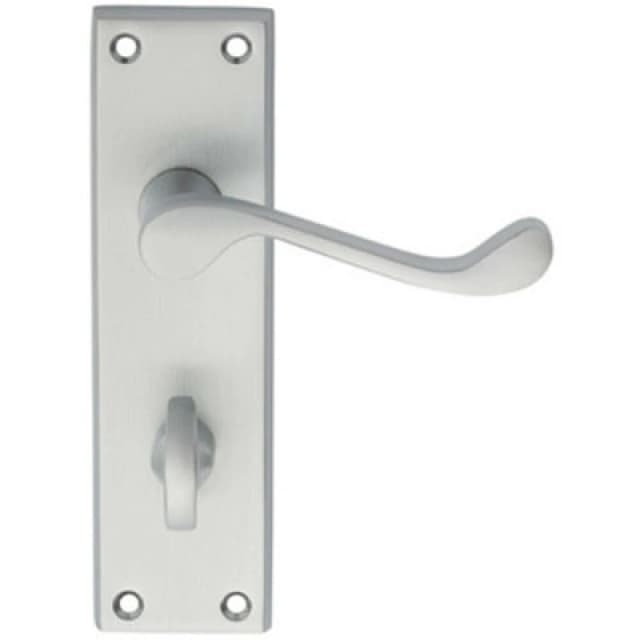Loops PAIR Victorian Scroll Handle on Bathroom Backplate 150 x 43mm Satin Chrome Multi