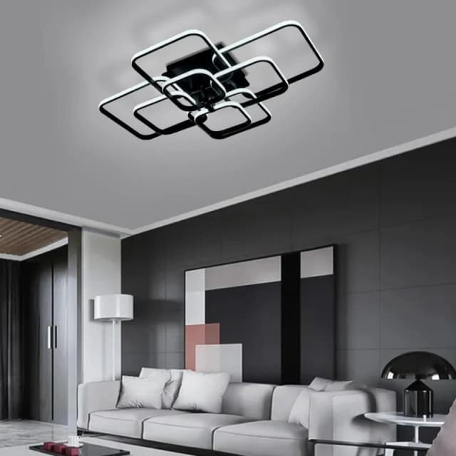 Kabinet UK 8-Square Overlap LED Ceiling Light Black unisex One Size