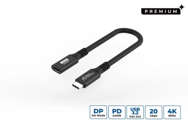Microconnect USB3.2CC015EX USB cable USB 3.2 Gen 2x2 0.15 m USB C Blac
