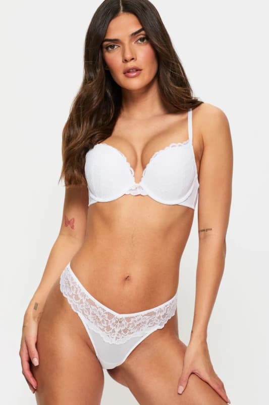 Ann Summers Womens Bridal Sexy Lace Thong in White Size: 24 White Female 24