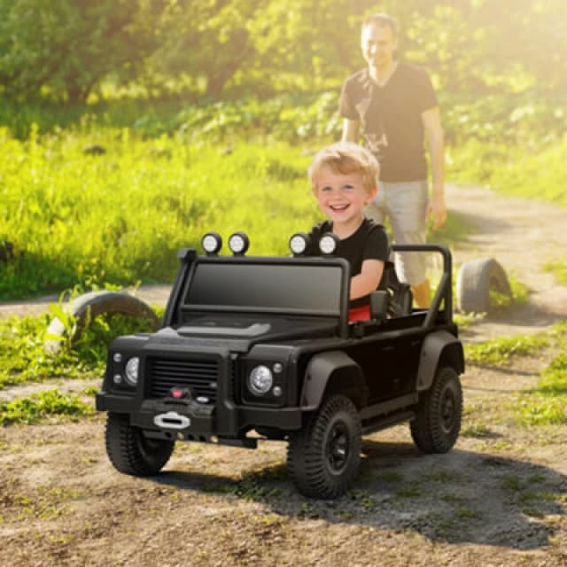 AIYAPLAY Kids Ride On Car, 12V Battery-Powered Electric Car with Remote Black 370-386V70BK