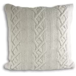 Riva Home Aran Cushion Cover (55x55cm) (Cream) - Cream