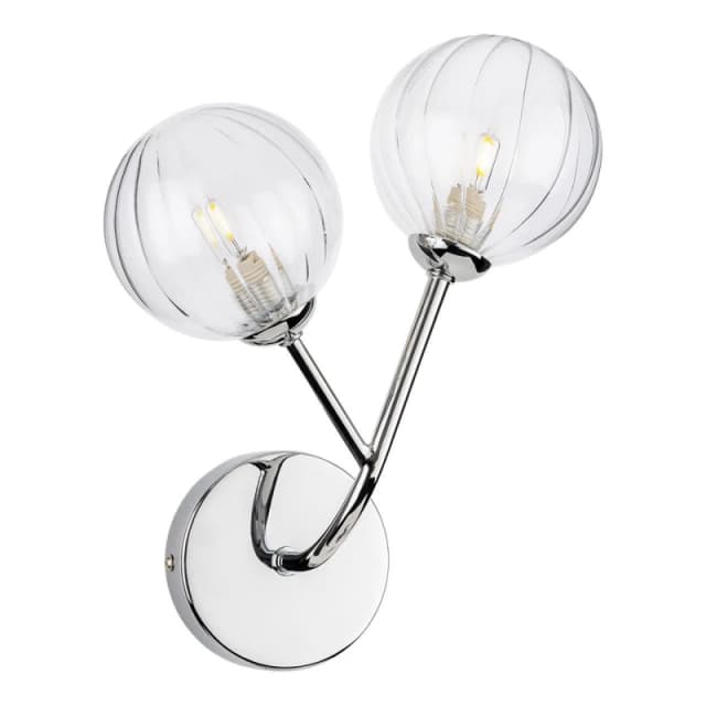 Firstlight Groves 2-Light Wall Wall Light Clear in Chrome