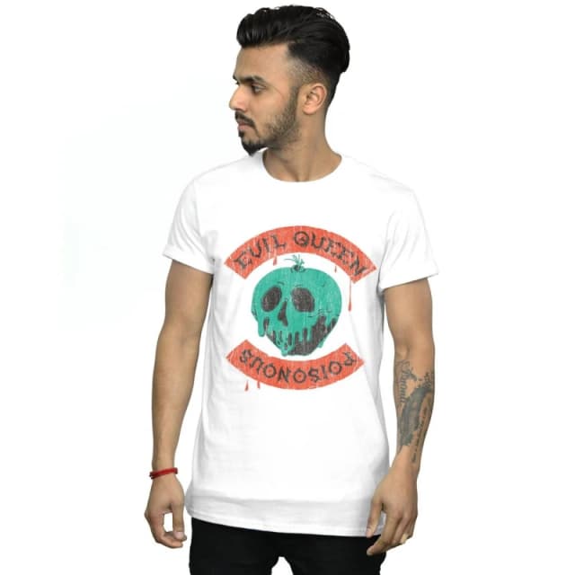Disney Men Poisonous Skull Apple T-Shirt in White Size: Small White S Male 5059400745238