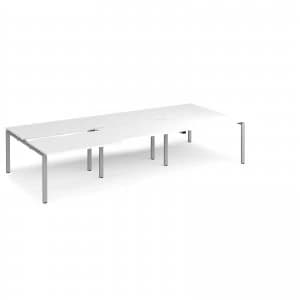Adapt II Sliding top Triple Back to Back Desk s 3600mm x 1600mm - silve