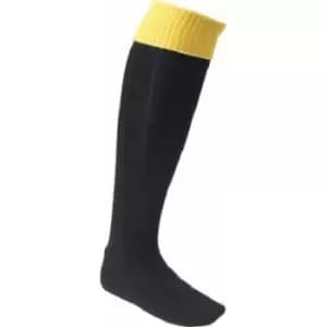 Euro Mens Football Socks (7 UK-11 UK) (Black/Amber)