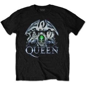 Queen - Metal Crest Unisex Large T-Shirt - Black