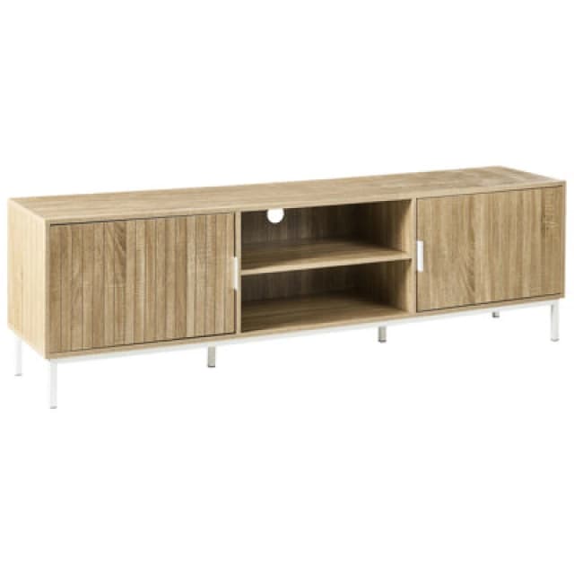 Beliani Scandinavian TV Stand Royalla Light Brown