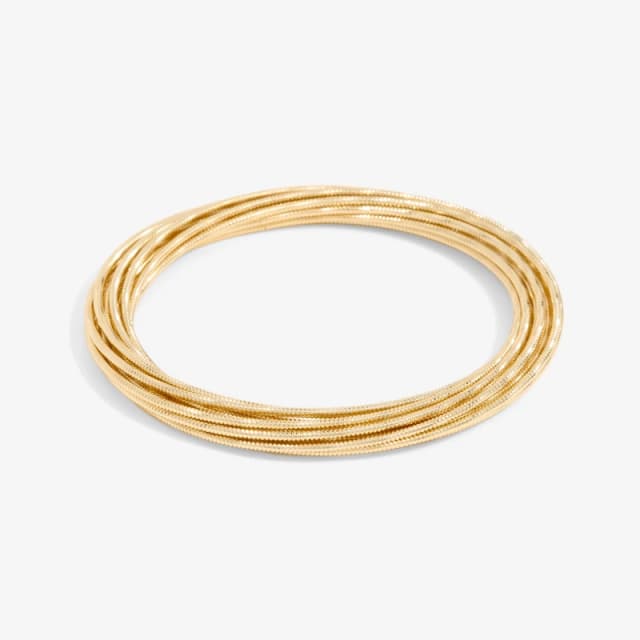 Mood Gold Ridged Polished Multi Bangles Gold