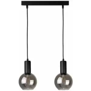 Keter Supra Bar Pendant Ceiling Light Black, 50cm, 2x E27