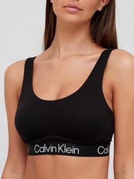 Calvin Klein Structured Unlined Bralette - Black, Size L, Women