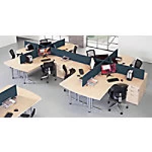 Dams International Desk Screen ES1000S-C Black 1,000 x 400 mm