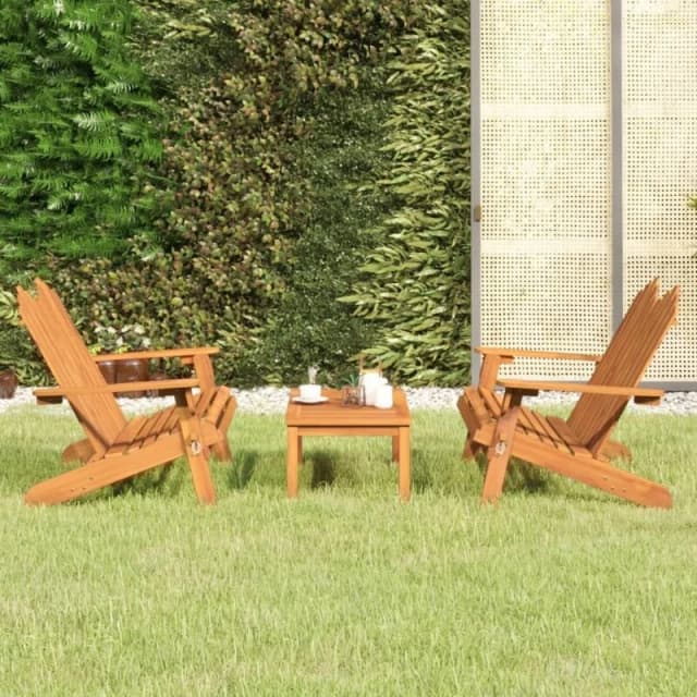 vidaXL 3 Piece Adirondack Garden Lounge Set Solid Wood Acacia, Brown 3152133