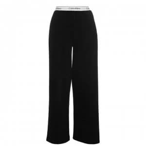Calvin Klein Wide Leg Velvet Jogging Pants - BLACK