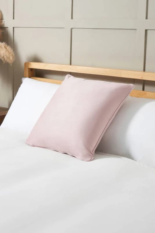 BHS Small Velour Piped Cushion in Pink Pink Unisex