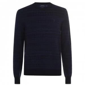 Polo Ralph Lauren Texture Merino Jumper - Navy Two Tone