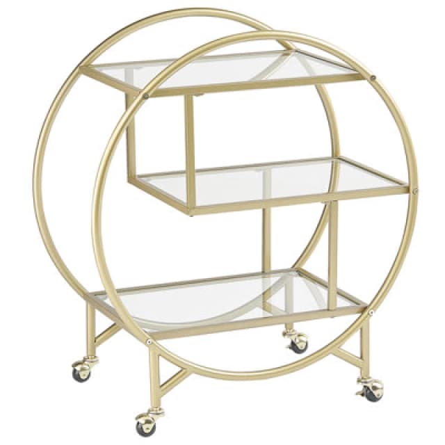 Beliani Kitchen Trolley Colton Metal Gold