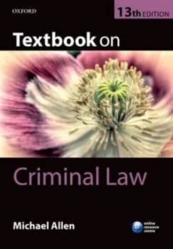 Textbook on Criminal Law by Michael Allen Paperback