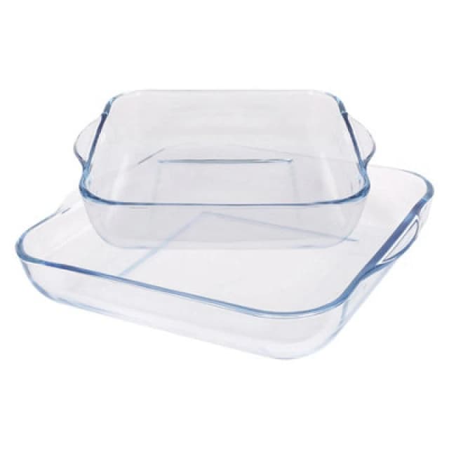 Argon Tableware 2Pc Square Glass Oven Dish Set - 2 Sizes