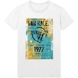 Van Halen - Pasadena '77 Mens Large T-Shirt - White