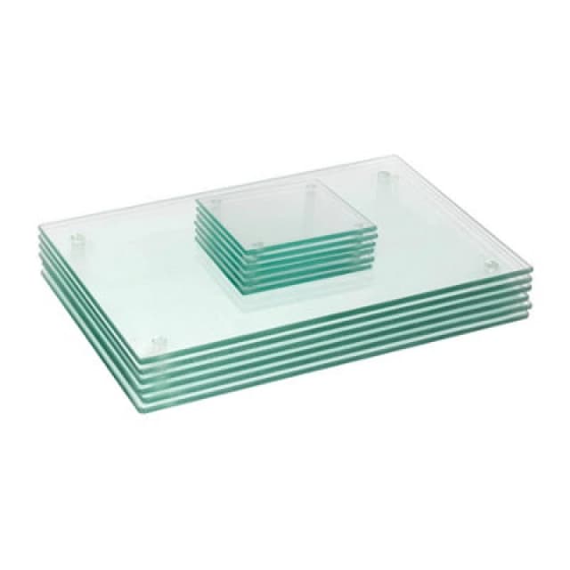 Harbour Housewares 12Pc Glass Placemats & Coasters Set - 30 X 20Cm Clear Dining Table Protection Place Mats Cup Drink Coasters