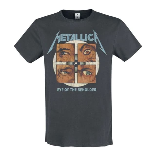 Amplified Amplified Men Eye of the Beholder Metallica T-Shirt in Charcoal Size: Small Charcoal S Male 5063107699787