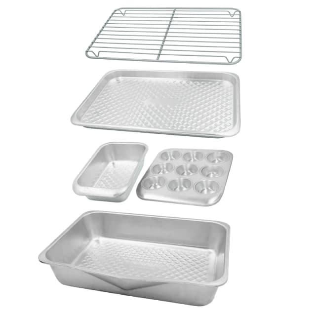 Masterclass Recycled Aluminium 5pc Stacking Baking Set Silver