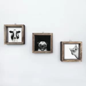 UKZM006 Multicolor Decorative Framed MDF Painting (3 Pieces)