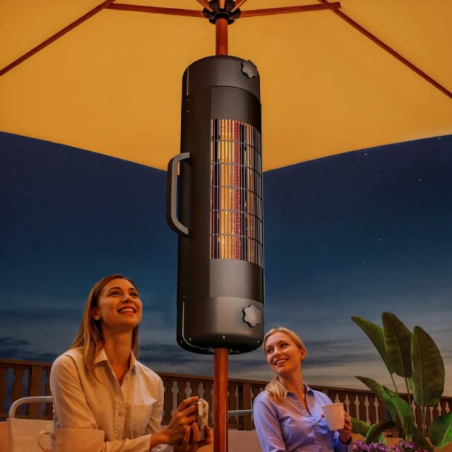 Outsunny Outsunny Electric Parasol Mounted Patio Heater, Outdoor Heater w/ 2 Setting