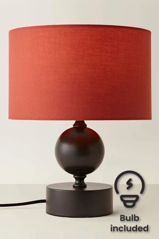 ValueLights ValueLights Anthony Candlestick Table Lamp with Fabric Drum Lamp Shade and Bulb in Light Red Light Red One Size Unisex 5059406069123