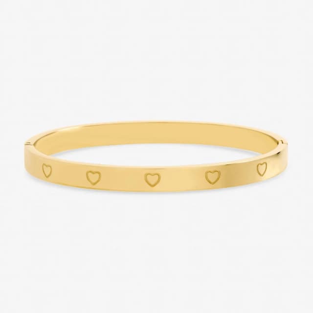 Jon Richard Gold Plated Waterproof Heart Bangle Gold female One Size