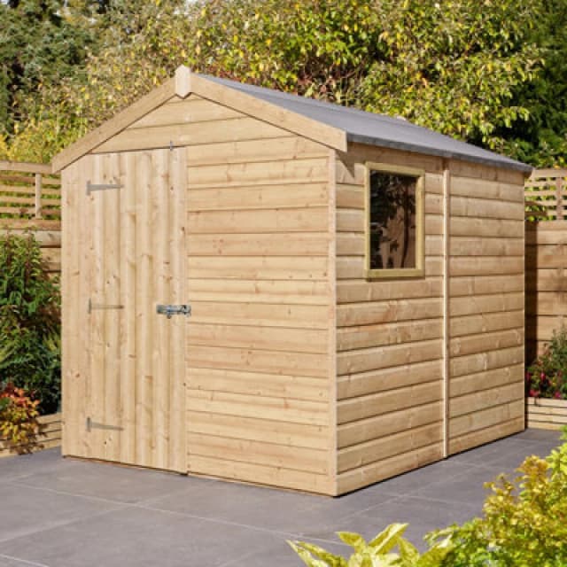 Rowlinson 8x6 Shiplap Apex Shed Single Door with Window - Rowlinson SL86SDWPT