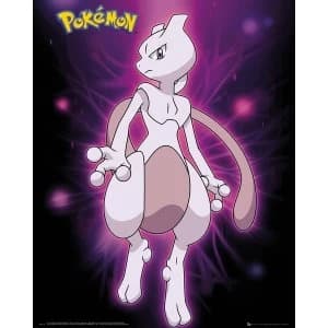 Pokemon Mewtwo Neon Mini Poster