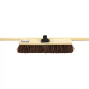 18" Stiff Bassine Broom with 48" Wooden Handle