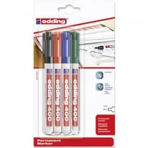Edding edding 400 4-400-4 Permanent marker Blue, Green, Red, Black waterproof: Yes