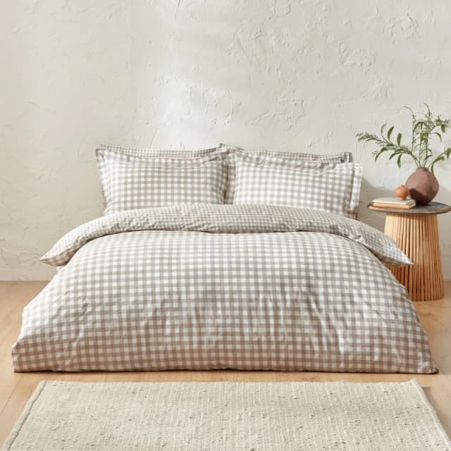 Yard Yard Barton Cotton Check Biscuit Bedding Set - Single