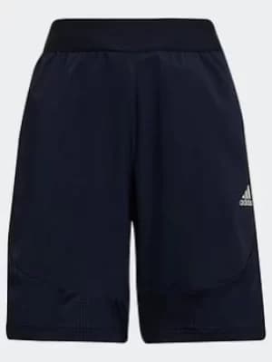 Boys, adidas Xfg Aeroready Sport Shorts, Black/White, Size 11-12 Years