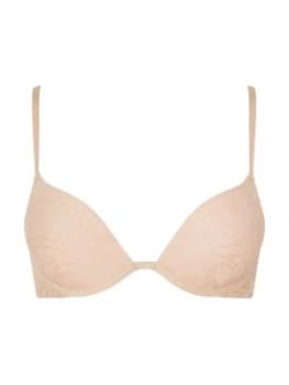 DKNY Signature scribble plunge push up bra Nude