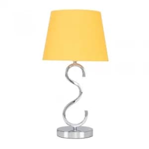 Cabonna Chrome Touch Table with Mustard Aspen Shade