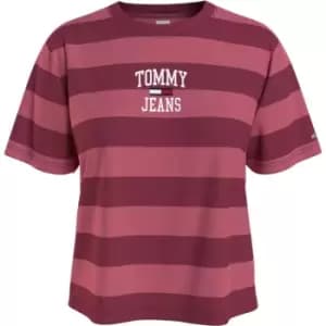 Tommy Jeans College Stripe T Shirt - Red
