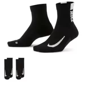 Nike Ankle 2 Pack Running Socks - Black