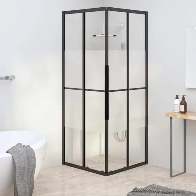 VIDAXL Vidaxl - Shower Cabin Half Frosted esg 80x80x180cm Black 8720286933039