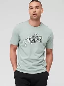 HUGO Dulive_u233 Regular Fit T-Shirt, Light Green, Size L, Men