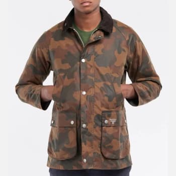 Barbour Beacon Mens Summer Camo Wax Jacket - Olive Camo - L